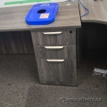 Grey Walnut 3 Drawer Under Desk Pedestal File Cabinet